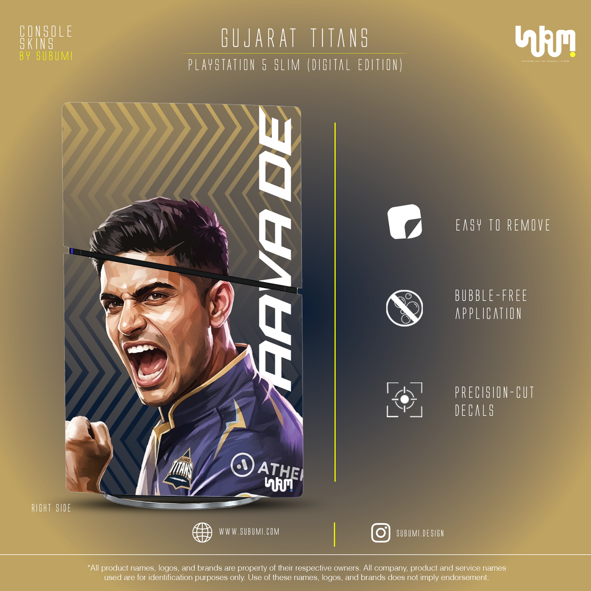 Gujarat Titans PS5 Console Skin | SUBUMI — right side, image 8