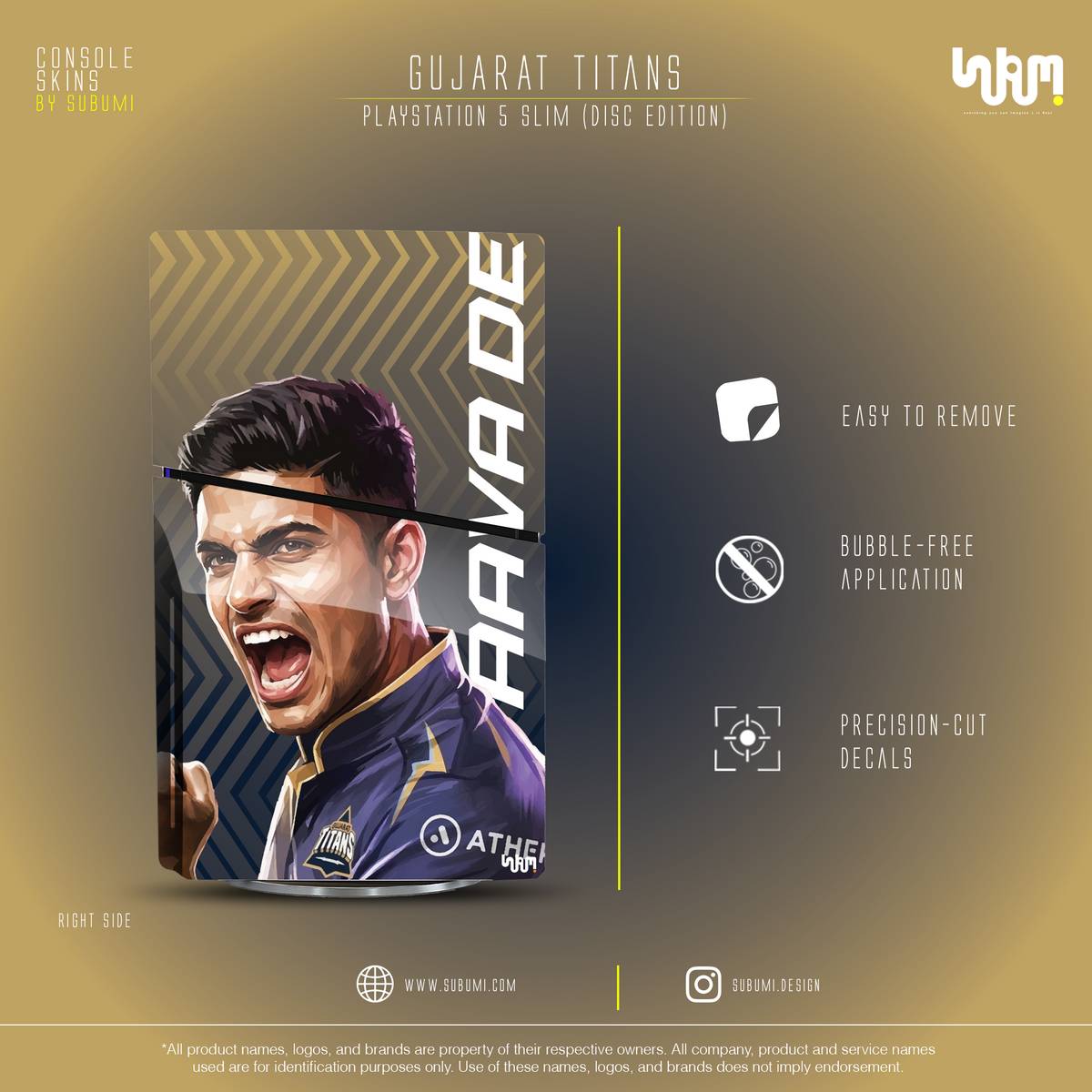 Gujarat Titans PS5 Console Skin | SUBUMI — right side, image 11