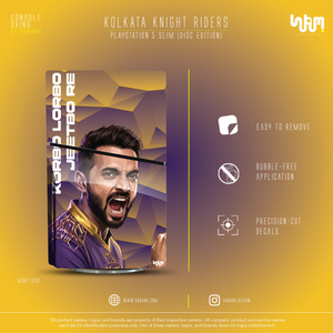 Kolkata Knight Riders IPL inspired Console Skin by SUBUMI for Playstation 5 Slim Disc