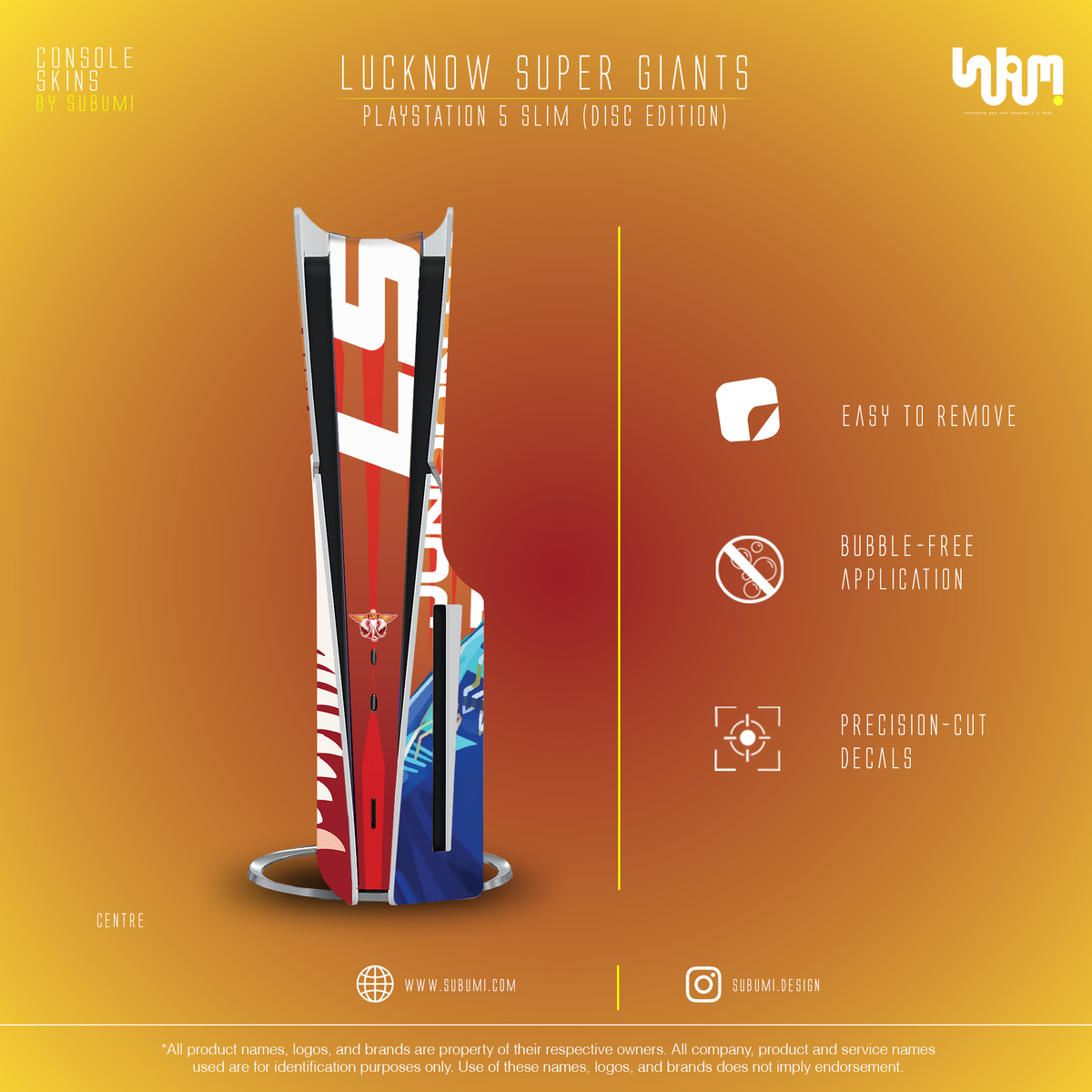 Lucknow Super Giants PS5 Console Skin | SUBUMI — design preview, image 13