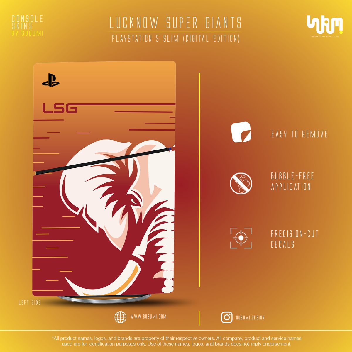Lucknow Super Giants PS5 Console Skin | SUBUMI — left side, image 9