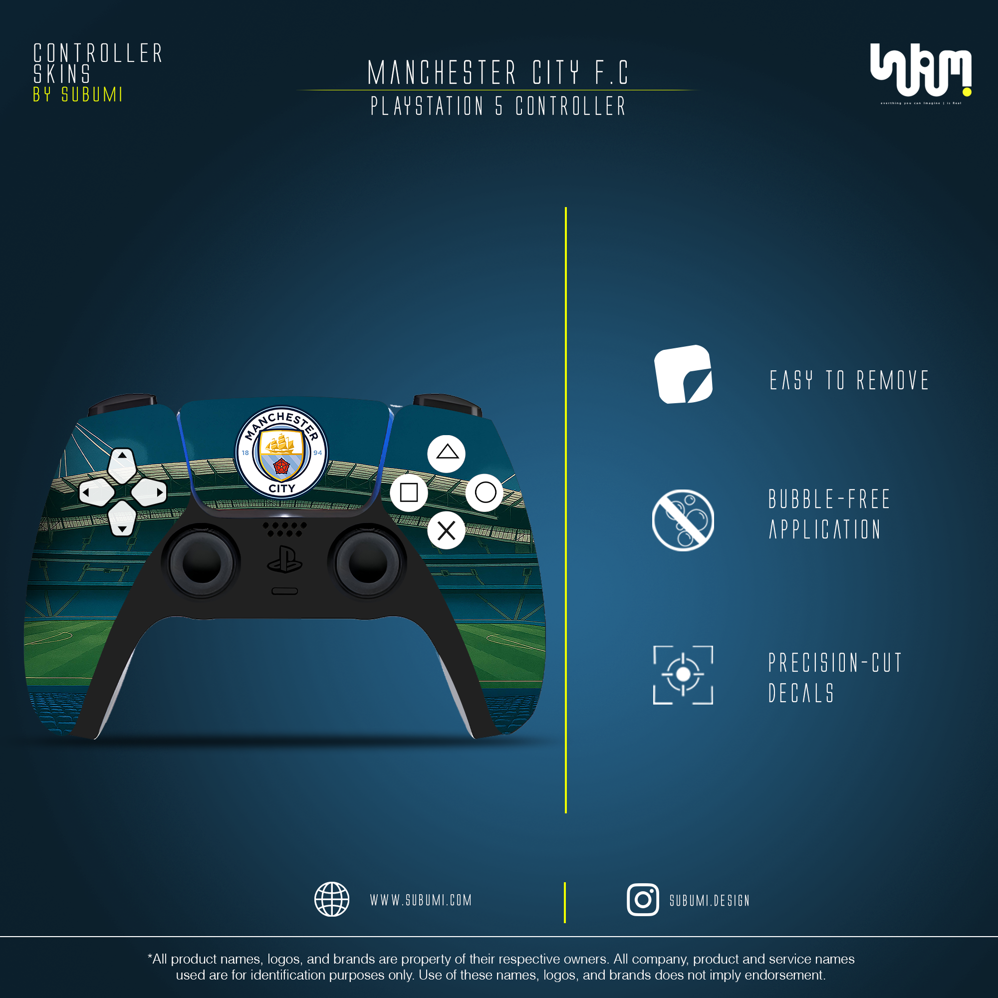 Manchester City PS5 Controller Skin