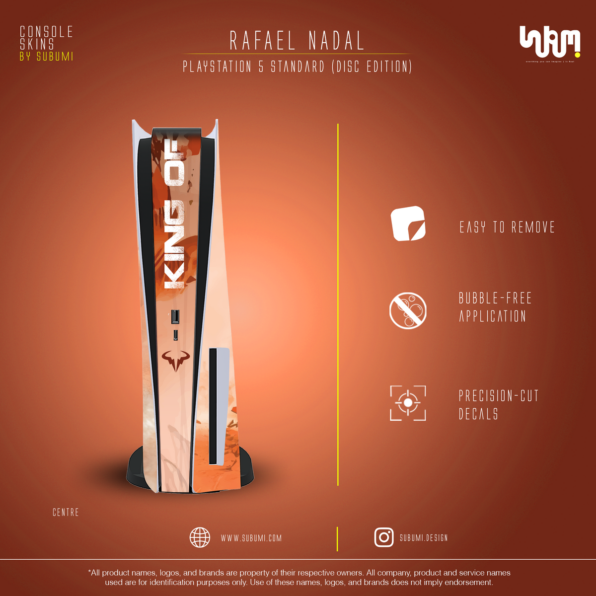 Rafael Nadal Console Skin by SUBUMI — PS5 Standard Disc