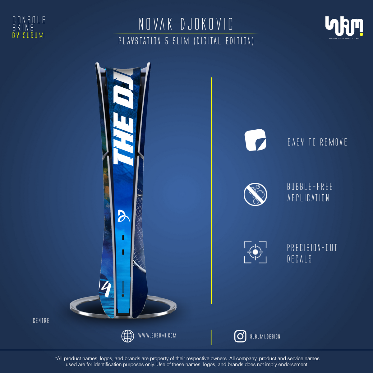 Novak Djokovic Console Skin by SUBUMI — PS5 Slim Digital