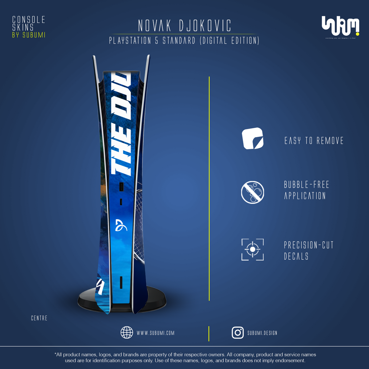 Novak Djokovic Console Skin by SUBUMI — PS5 Standard Digital