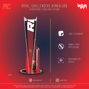 Royal Challengers Bengaluru IPL inspired Console Skin by SUBUMI for Playstation 5 Slim Disc