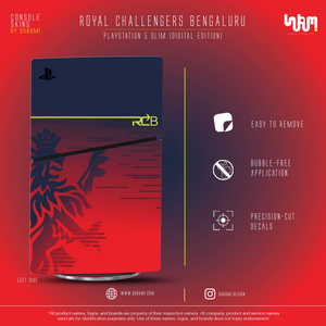 Royal Challengers Bengaluru IPL inspired Console Skin by SUBUMI for Playstation 5 Slim Digital