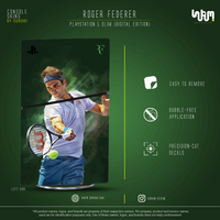 Roger Federer Console Skin by SUBUMI — PS5 Slim Digital, left side