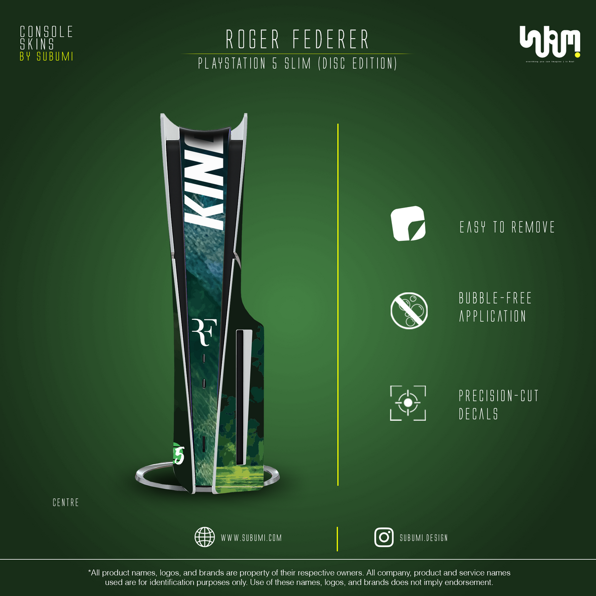 Roger Federer Console Skin by SUBUMI — PS5 Slim Disc