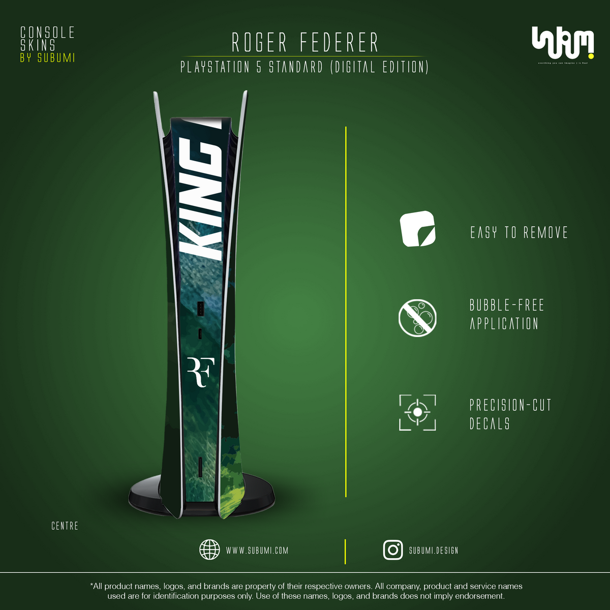 Roger Federer Console Skin by SUBUMI — PS5 Standard Digital