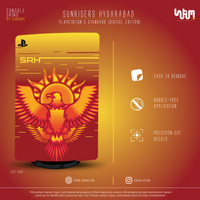 Sunrisers Hyderabad PS5 Console Skin | SUBUMI — PS5 Standard Digital, left side