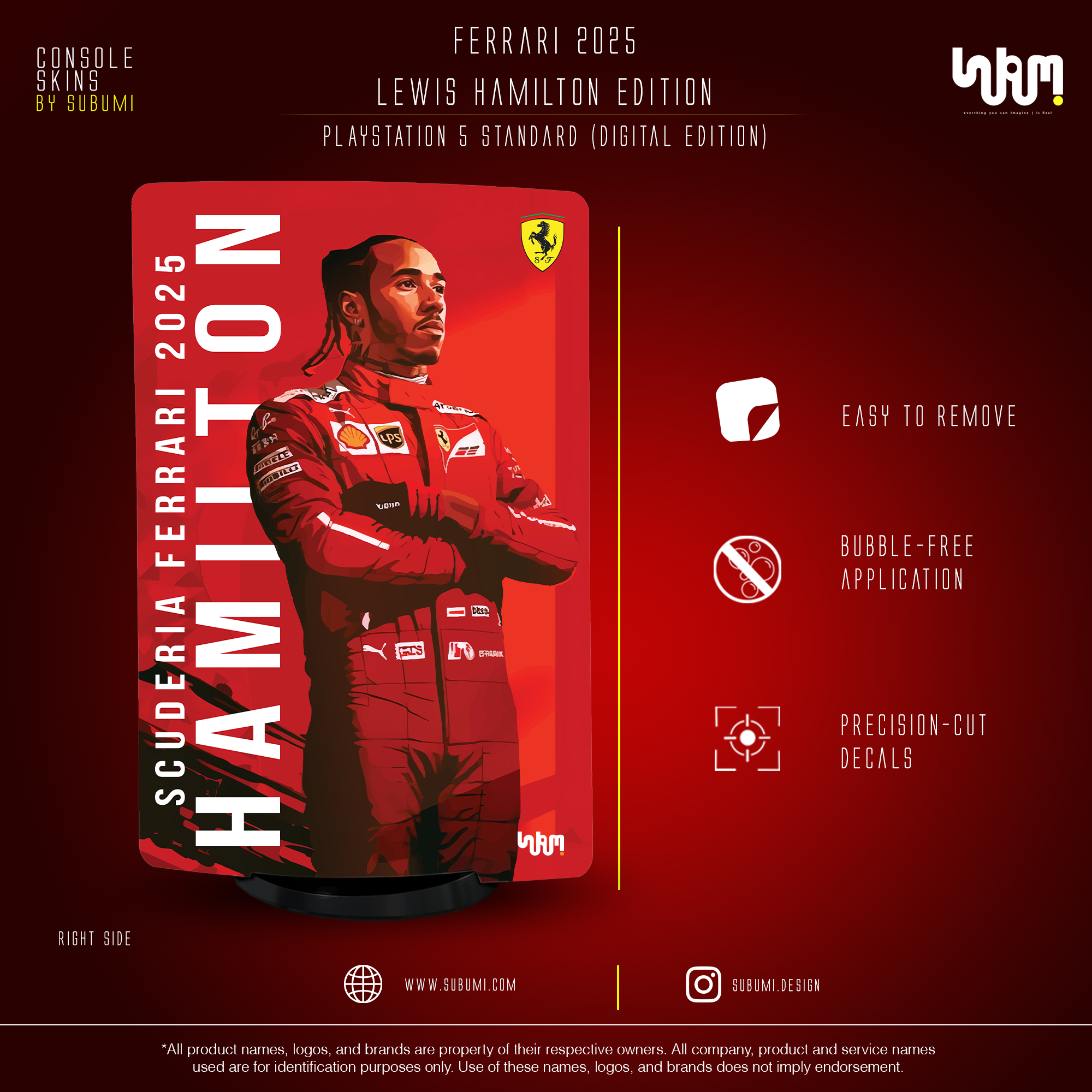 SUBUMI Ferrari x Lewis Hamilton PS5 Skin 