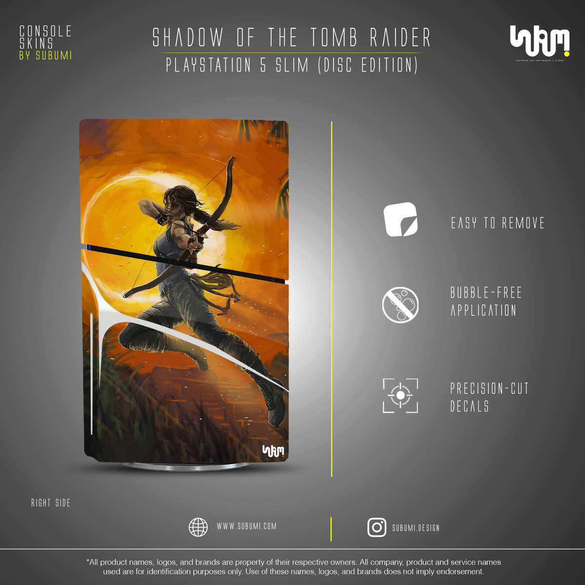 Shadow of the Tomb Raider Console Skin by SUBUMI — PS5 Slim Disc, right side