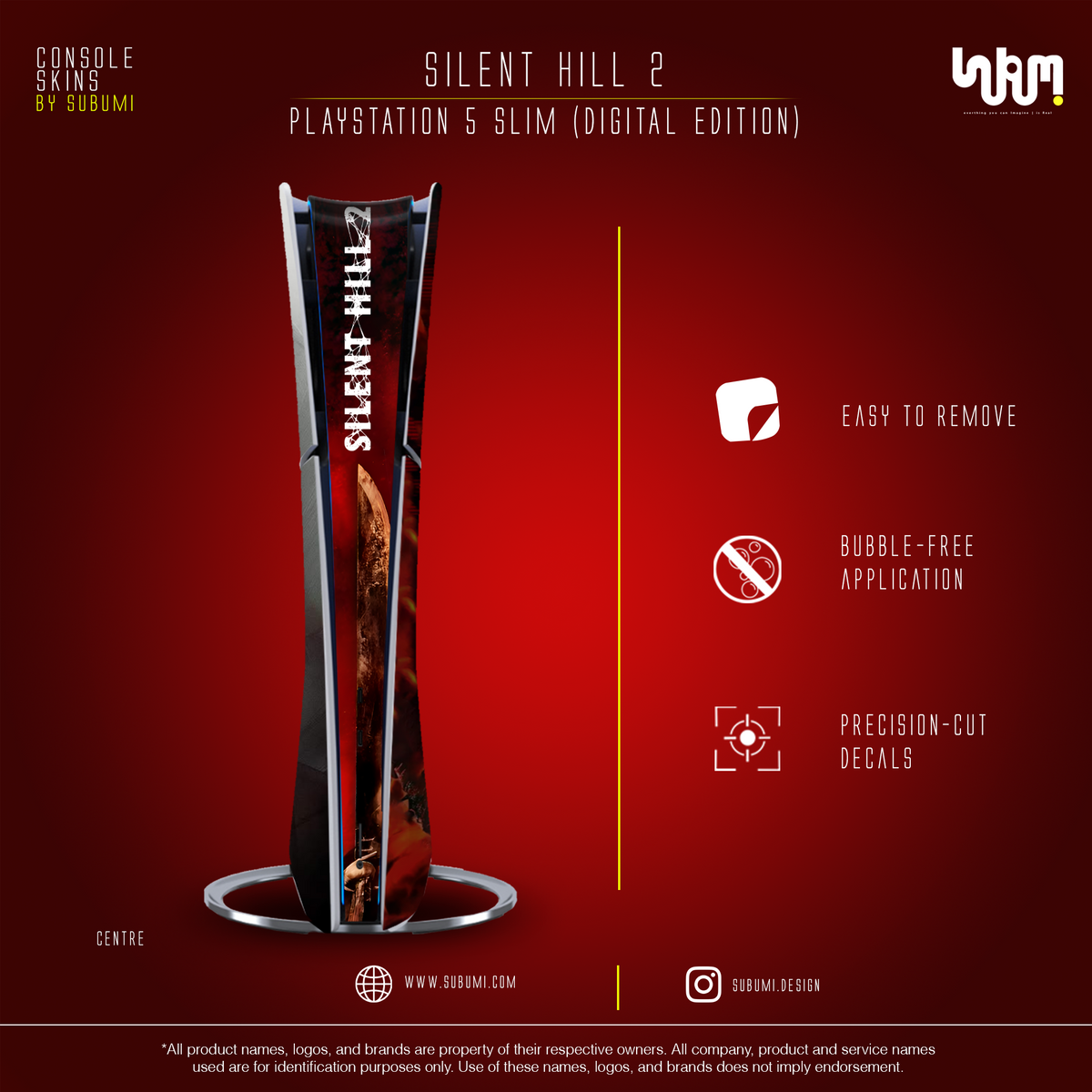 Silent Hill 2 Console Skin by SUBUMI — PS5 Slim, centre view
