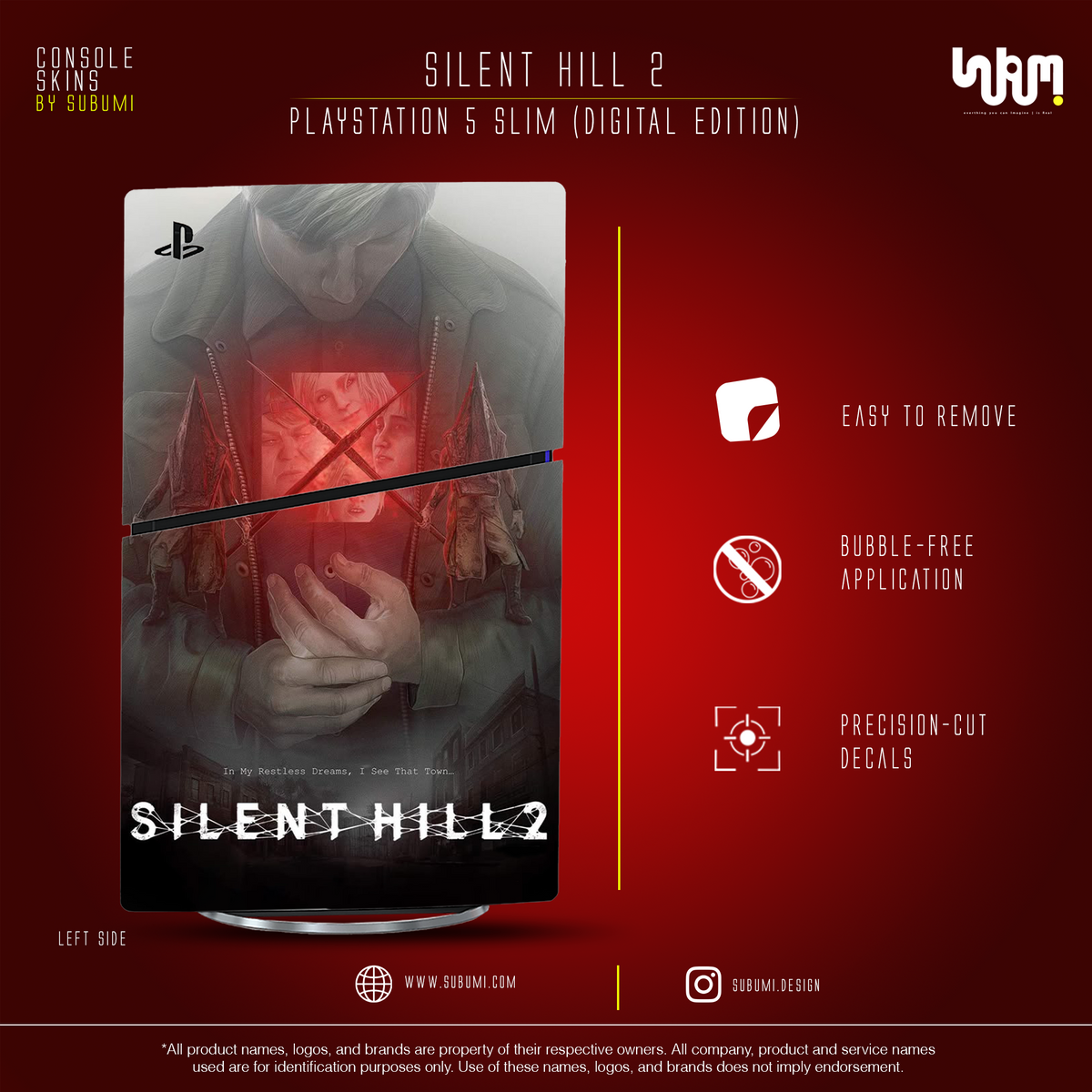 Silent Hill 2 Console Skin by SUBUMI — PS5 Slim, left side