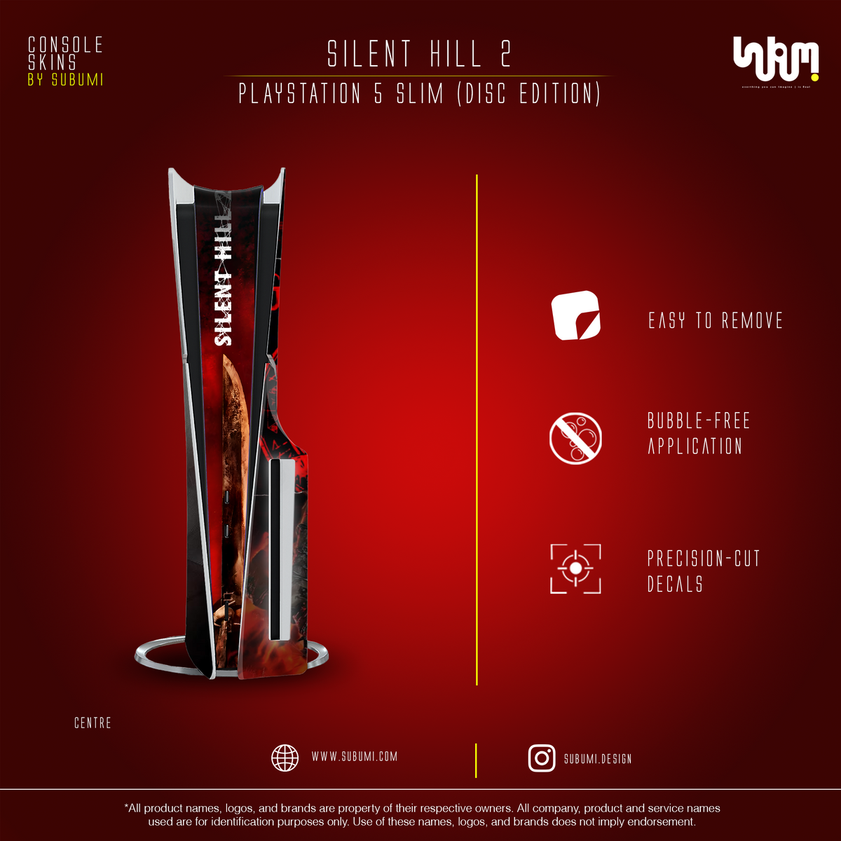Silent Hill 2 Console Skin by SUBUMI — PS5 Slim Disc, centre view