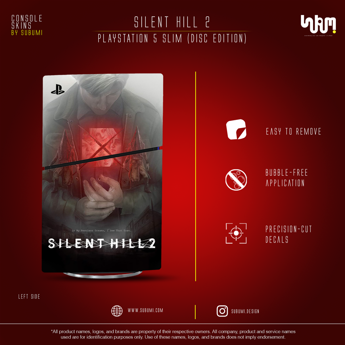 Silent Hill 2 Console Skin by SUBUMI — PS5 Slim Disc, left side