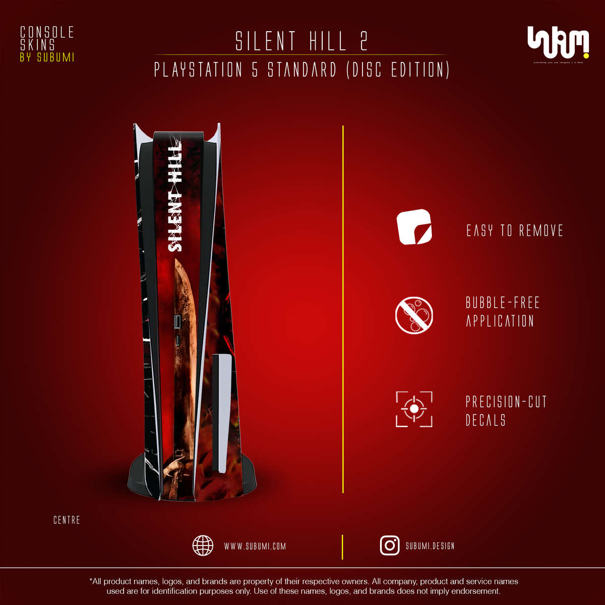 Silent Hill 2 Console Skin by SUBUMI — PS5 Standard Disc, centre view