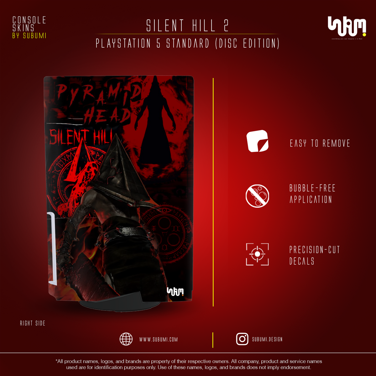 Silent Hill 2 Console Skin by SUBUMI — PS5 Standard Disc, right side