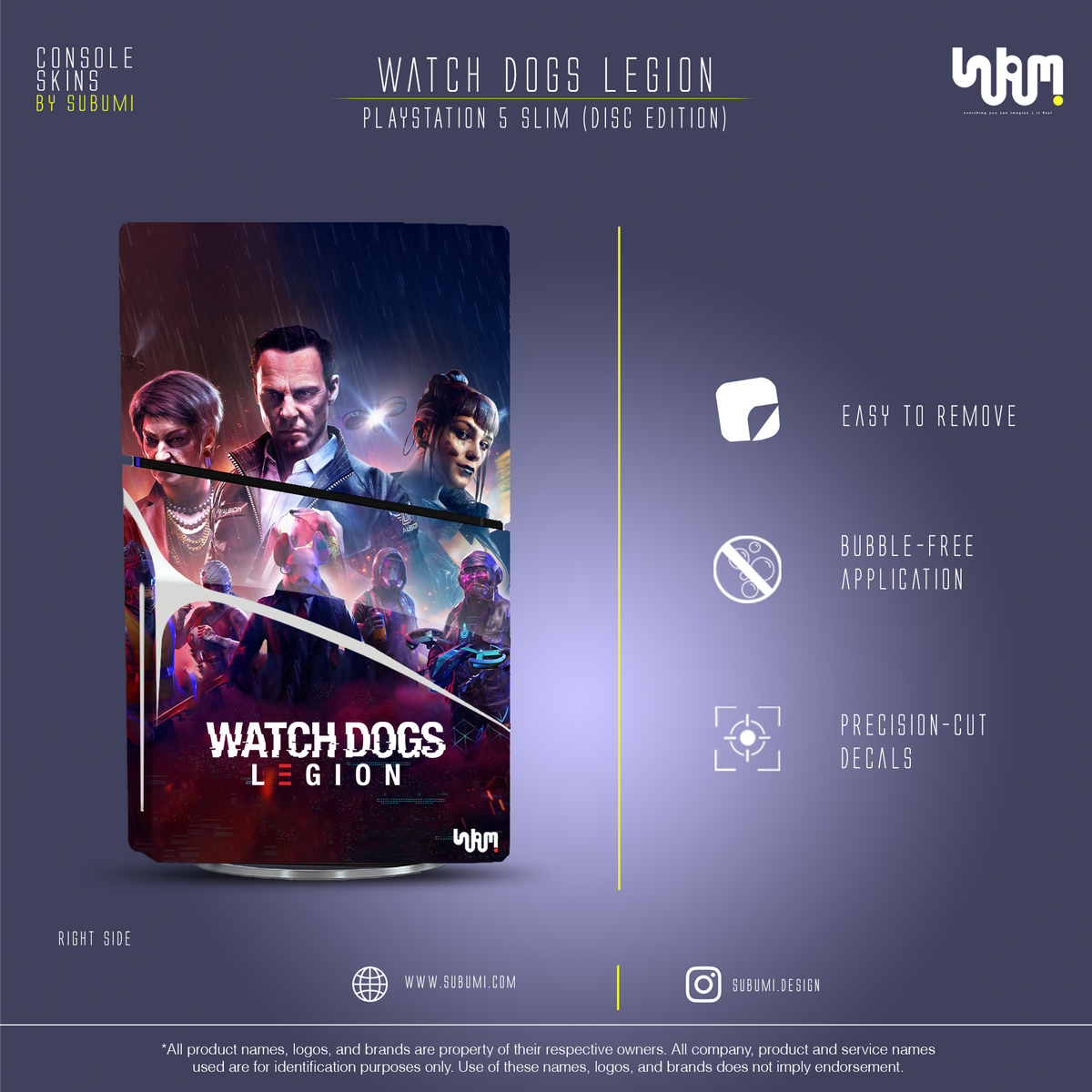 Watch Dogs: Legion Console Skin by SUBUMI — PS5 Slim Disc, right side