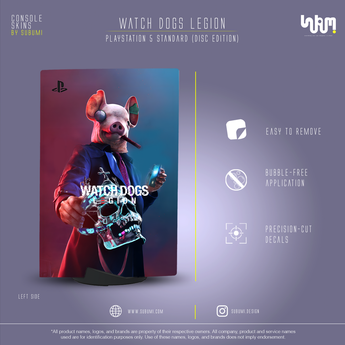 Watch Dogs: Legion Console Skin by SUBUMI — PS5 Standard Disc, left side