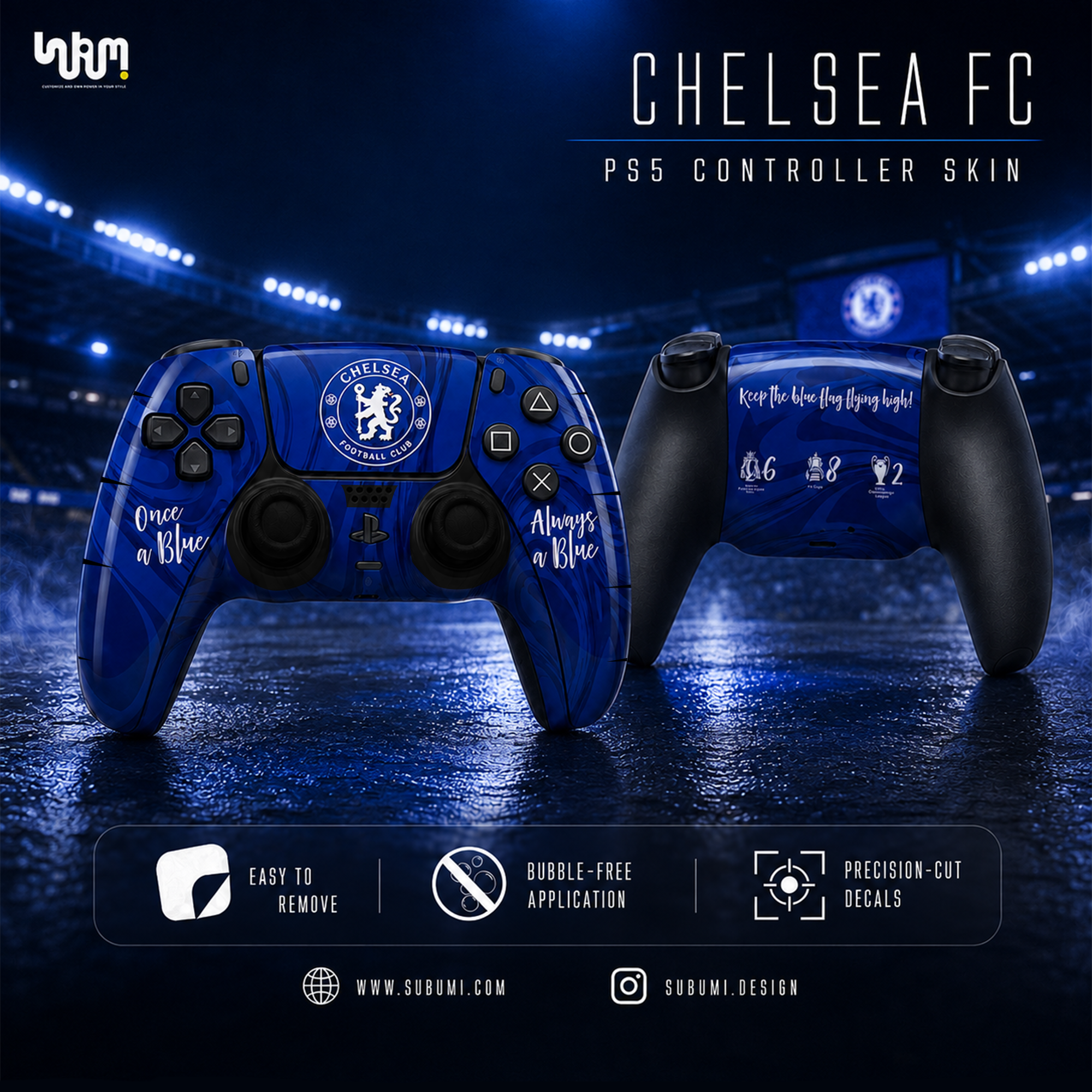 Chelsea PlayStation 5 Controller Skin (Type 2) by SUBUMI