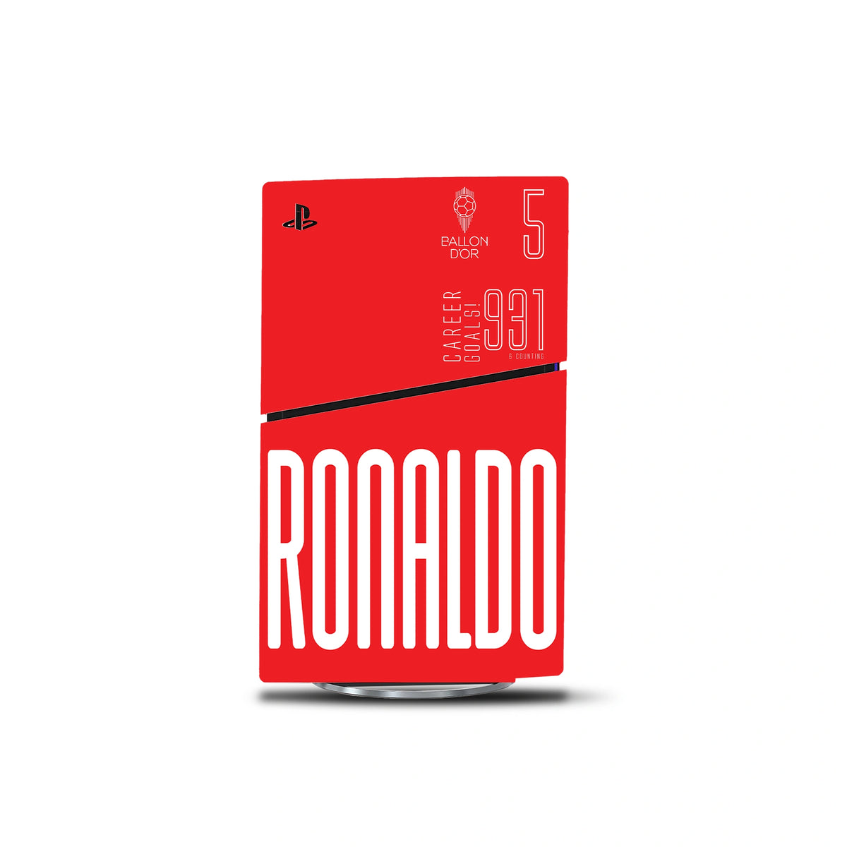 Cristiano Ronaldo Console Skin by SUBUMI — PS5 Slim Disc, left side