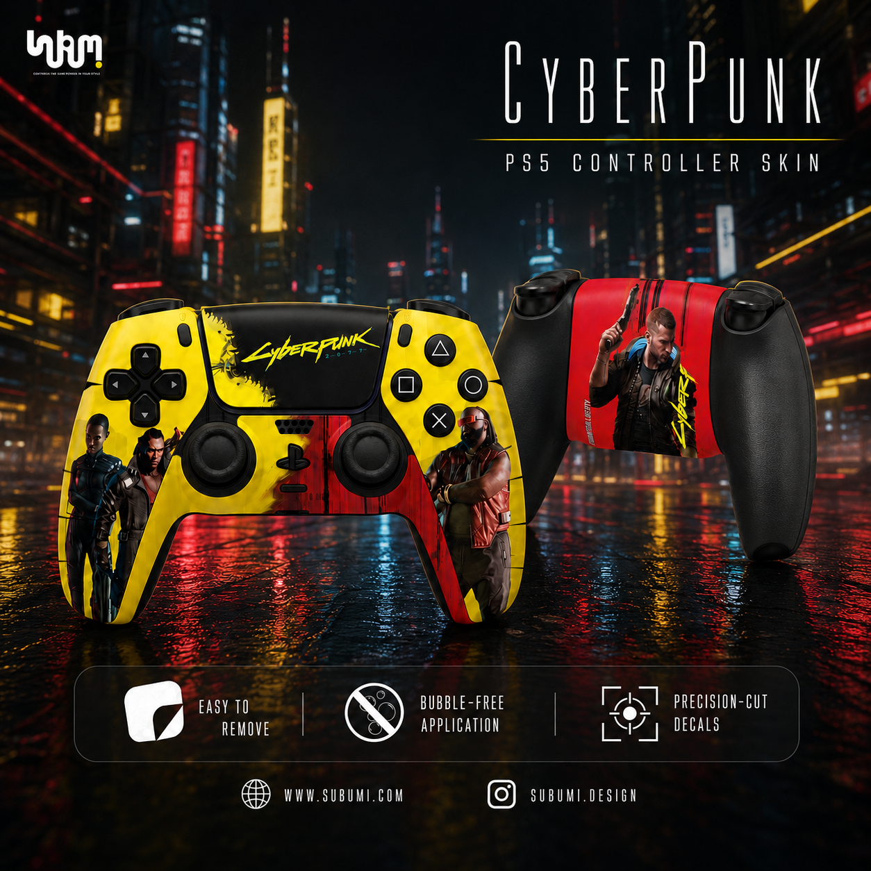 Cyberpunk 2077 PlayStation 5 Controller Skin by SUBUMI