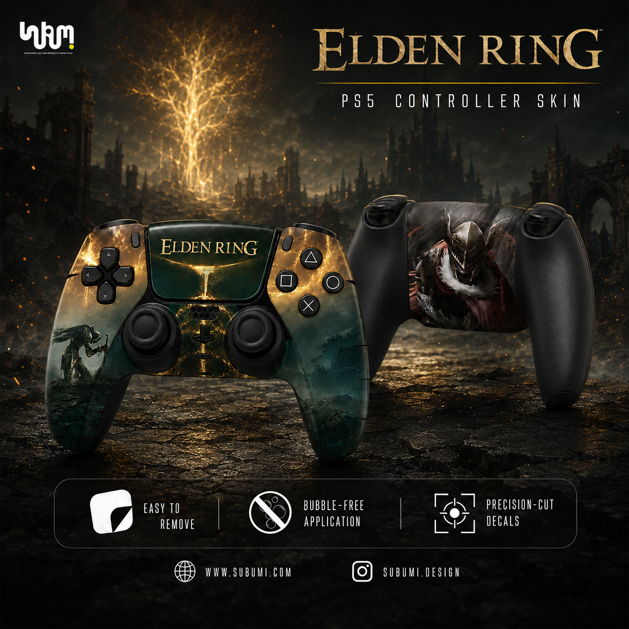 Elden Ring PlayStation 5 Controller Skin by SUBUMI