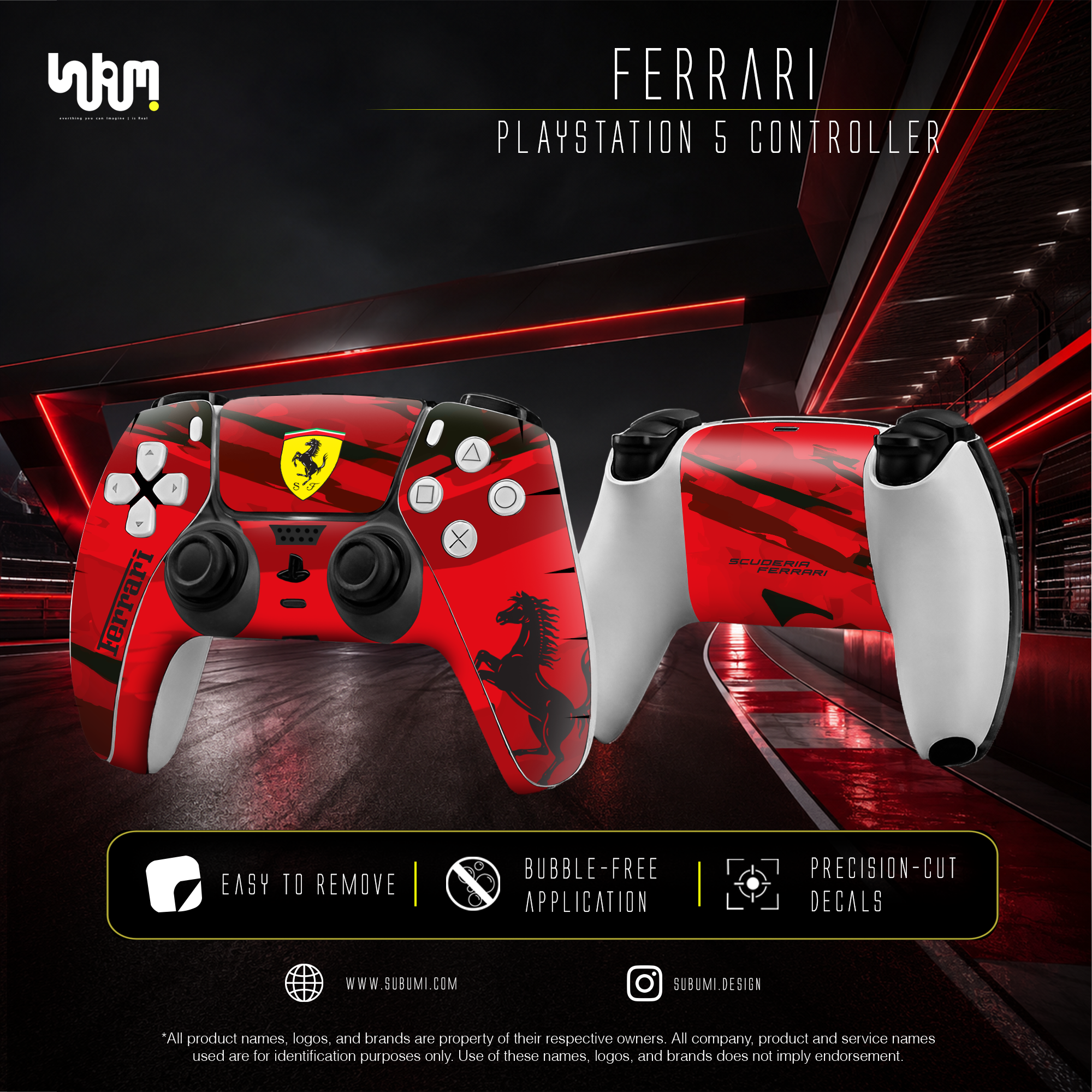 Ferrari F1 PlayStation 5 Controller Skin by SUBUMI