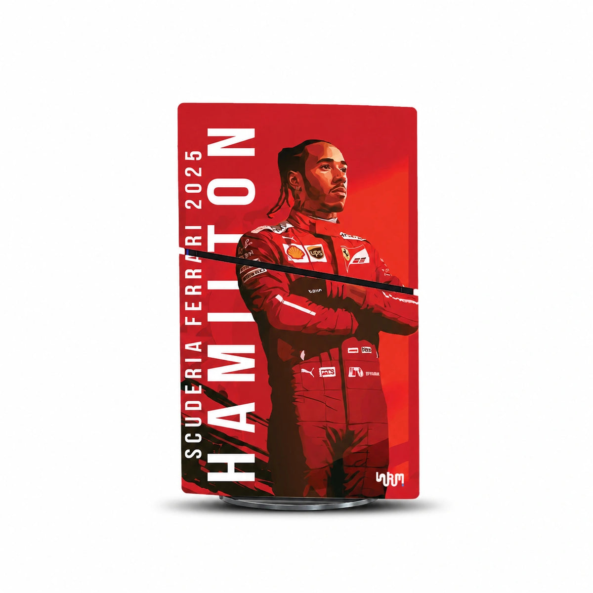 Ferrari x Lewis Hamilton Console Skin by SUBUMI — PS5 Slim Digital, right side