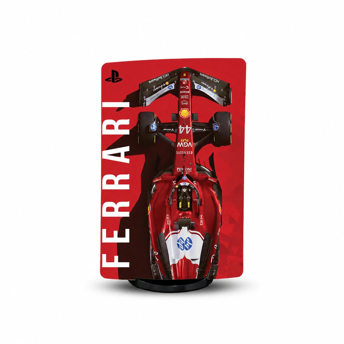Ferrari x Lewis Hamilton Console Skin by SUBUMI — PS5 Standard Digital, left side