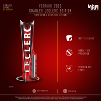 Ferrari x Charles Leclerc Console Skin by SUBUMI — PS5 Slim Disc, front