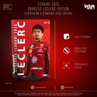 Ferrari x Charles Leclerc Console Skin by SUBUMI — PS5 Standard Disc, right side