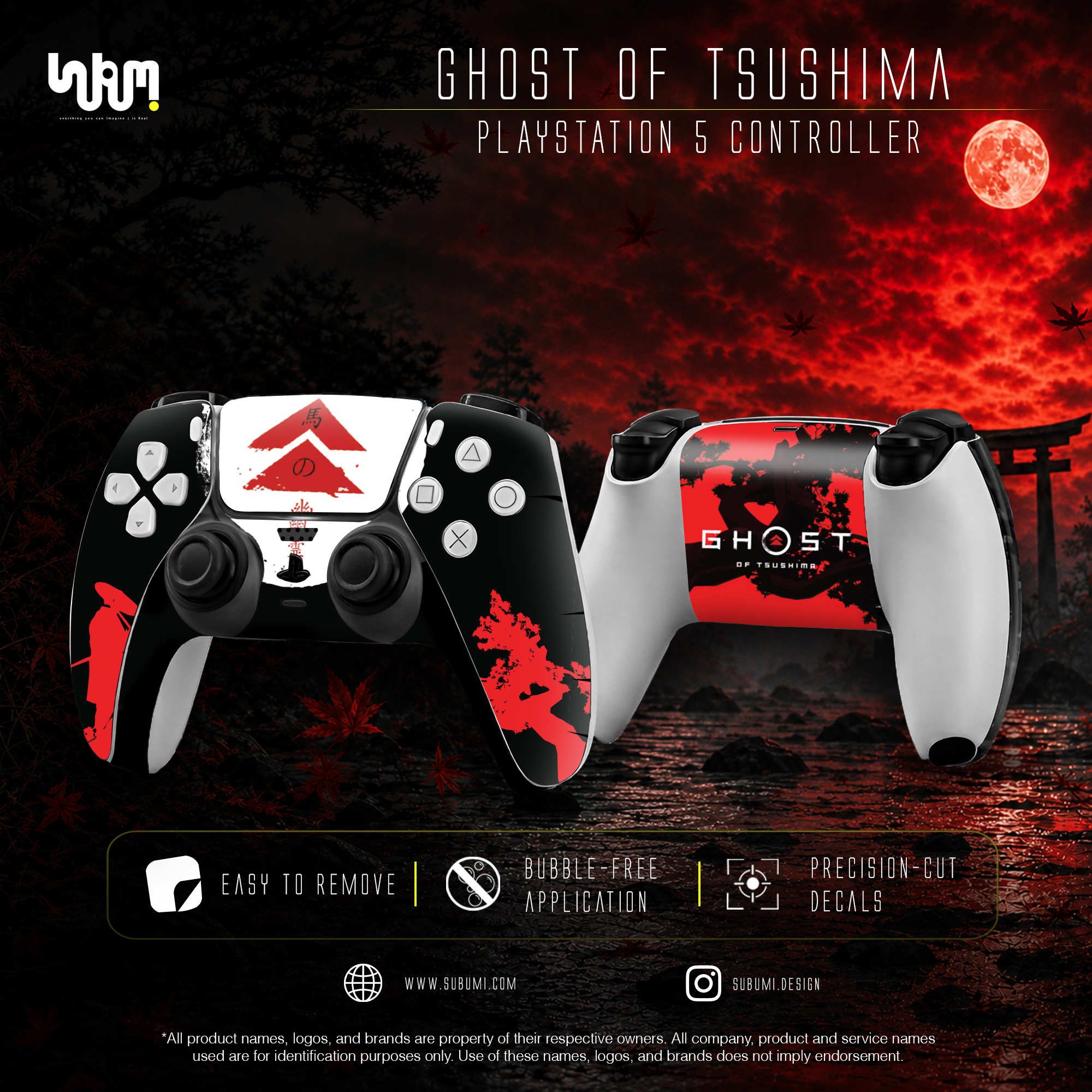 Ghost of Tsushima PlayStation 5 Controller Skin by SUBUMI