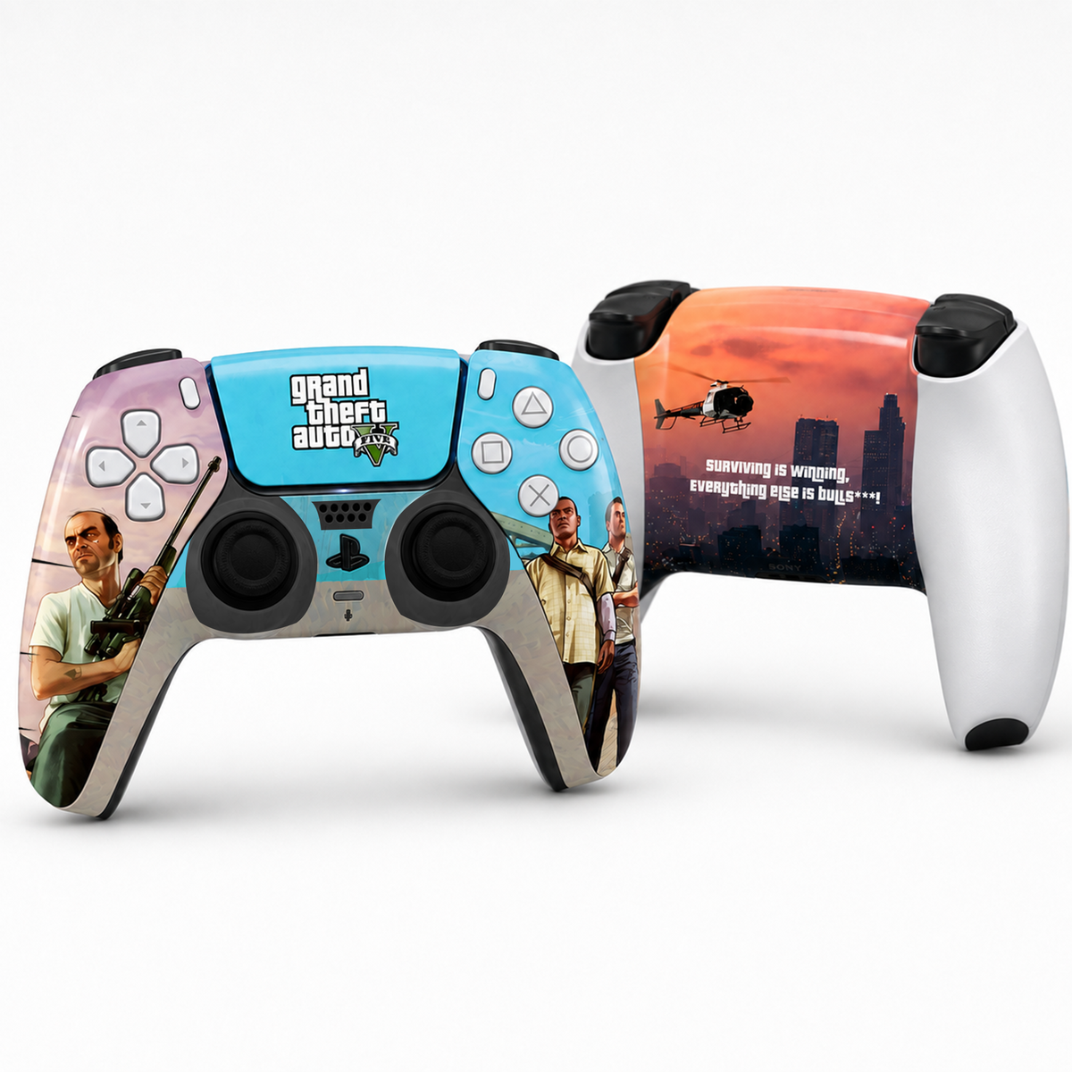 Grand Theft Auto V PlayStation 5 Controller Skin by SUBUMI — angled view