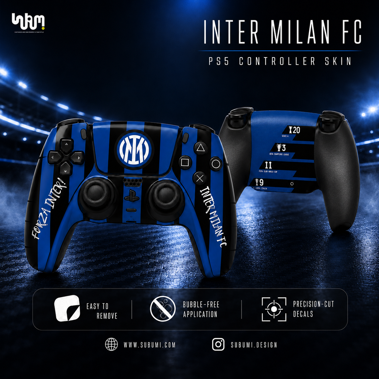 Inter Milan PlayStation 5 Controller Skin by SUBUMI