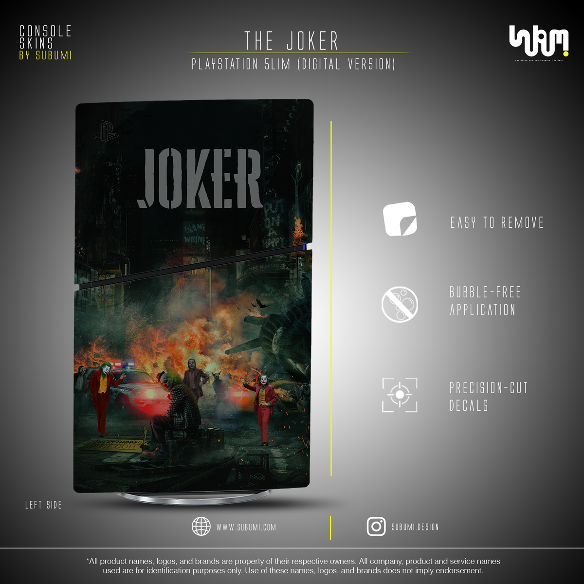 Joker Console Skin by SUBUMI — PS5 Slim Digital, left side