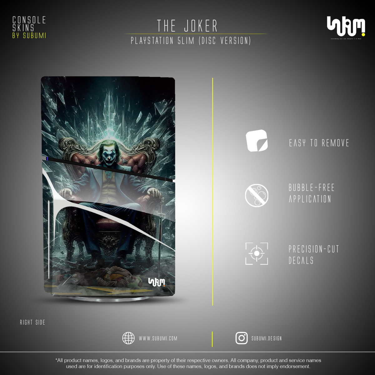 Joker Console Skin by SUBUMI — PS5 Slim Disc, right side