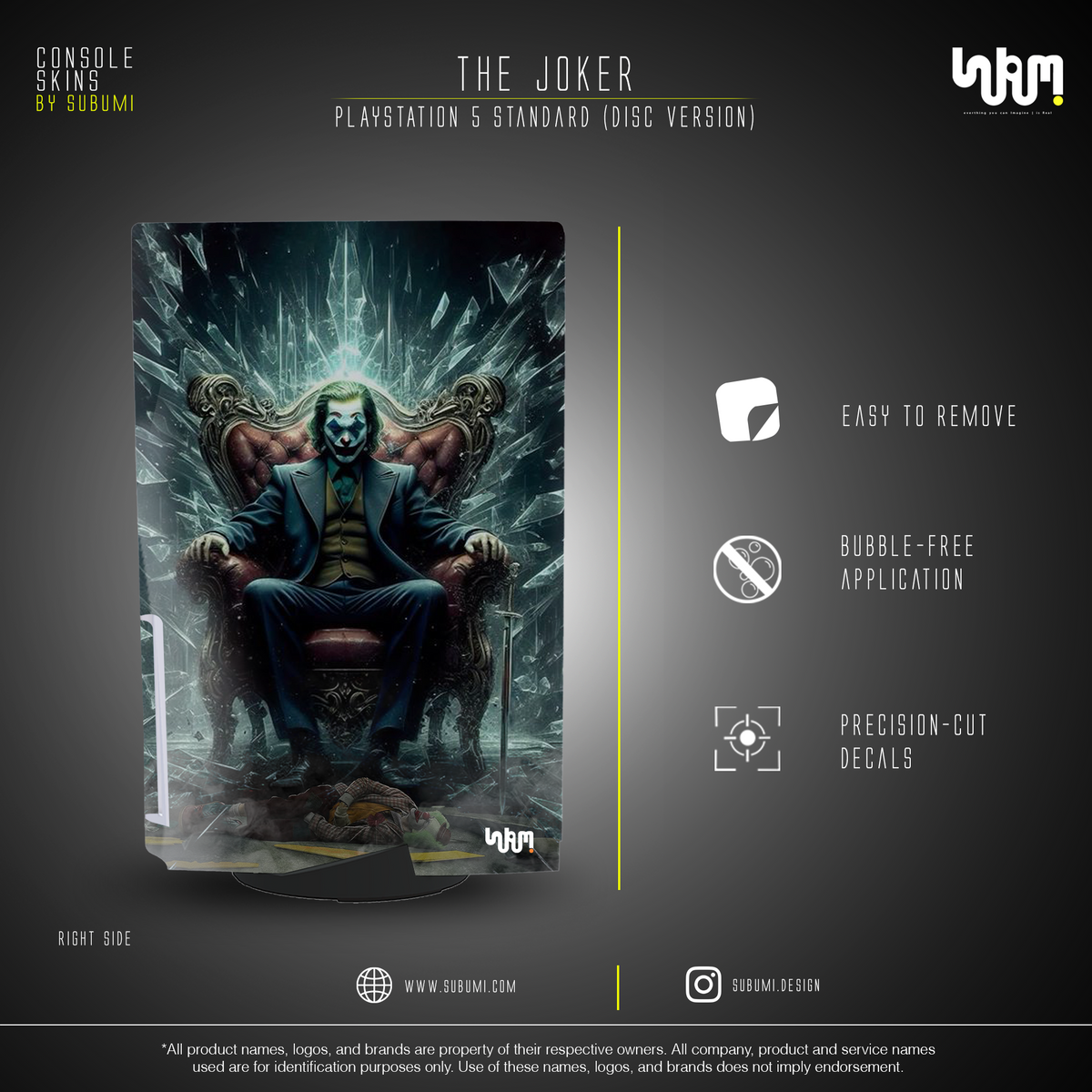 Joker Console Skin by SUBUMI — PS5 Standard Disc, right side