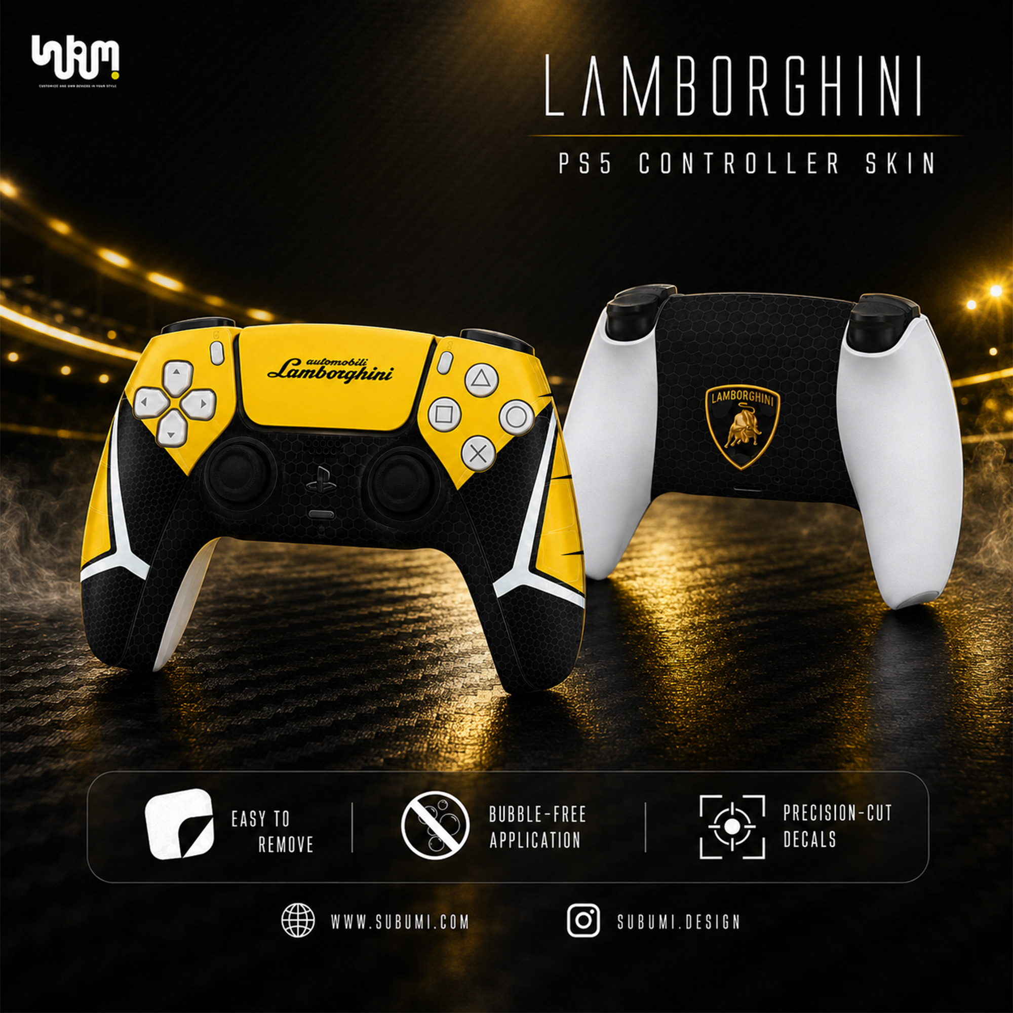Lamborghini PlayStation 5 Controller Skin by SUBUMI