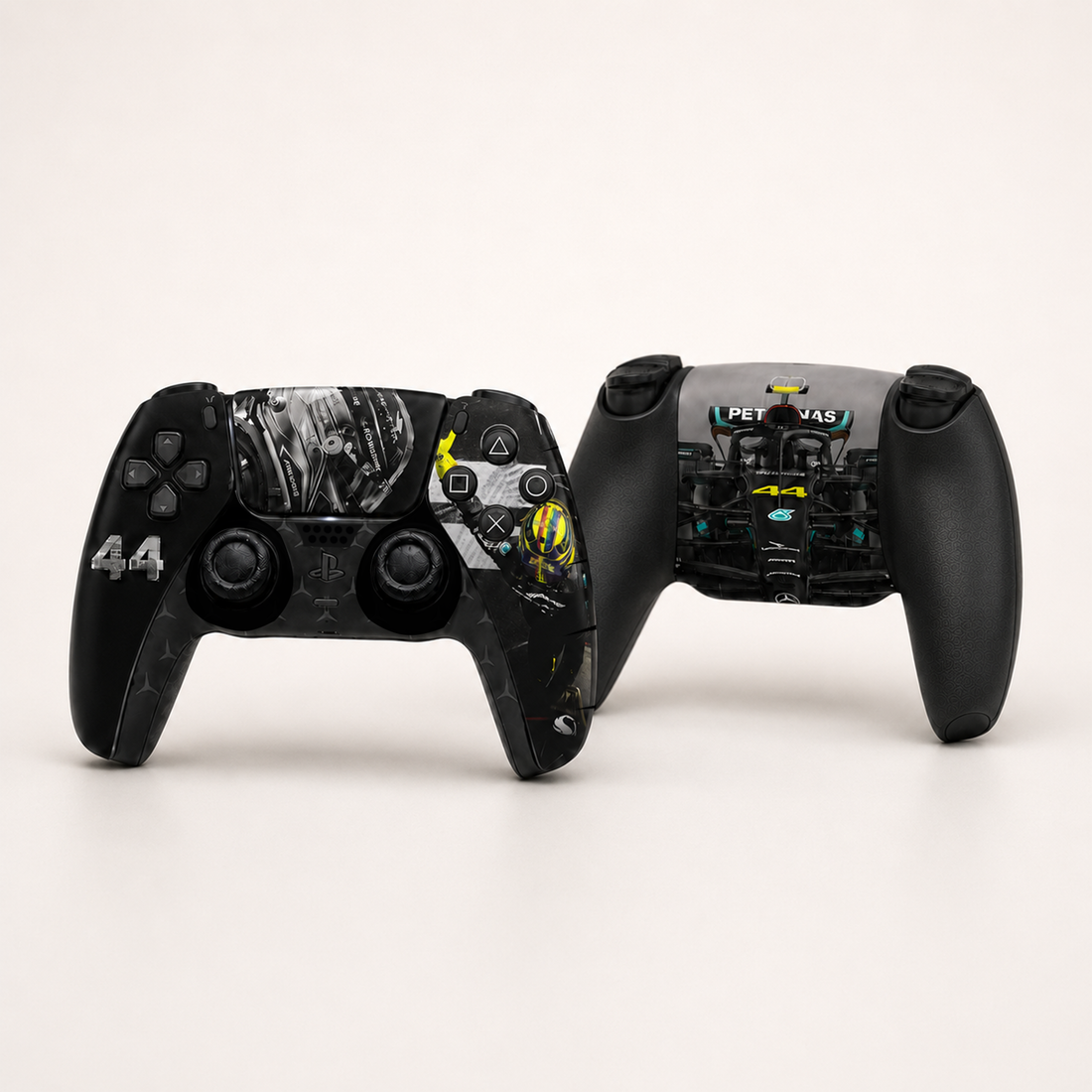 Lewis Hamilton PlayStation 5 Controller Skin by SUBUMI — angled view