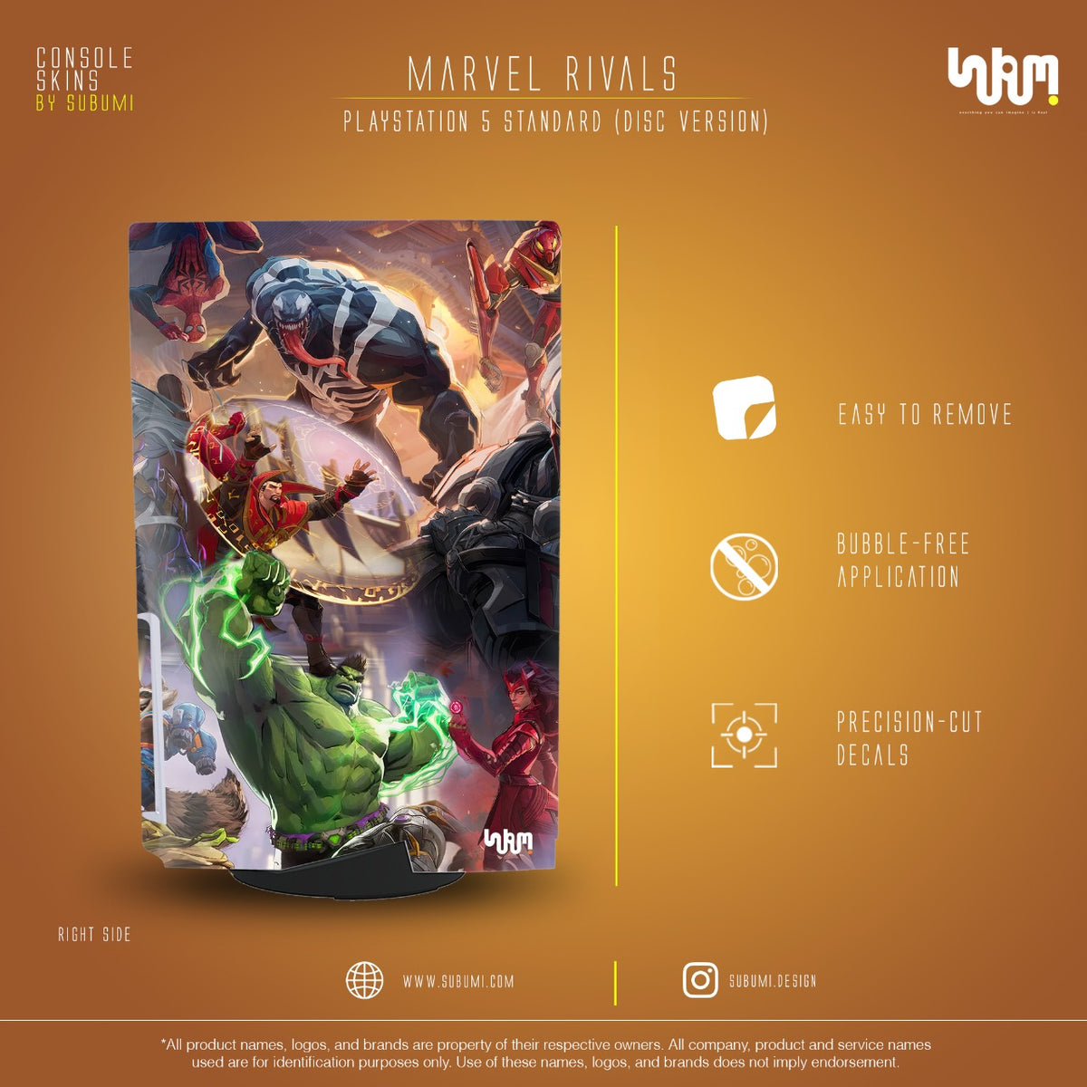 Marvel Rivals Console Skin by SUBUMI — PS5 Standard Disc, right side