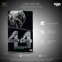 Mercedes x Lewis Hamilton Console Skin by SUBUMI — PS5 Slim Digital, right side