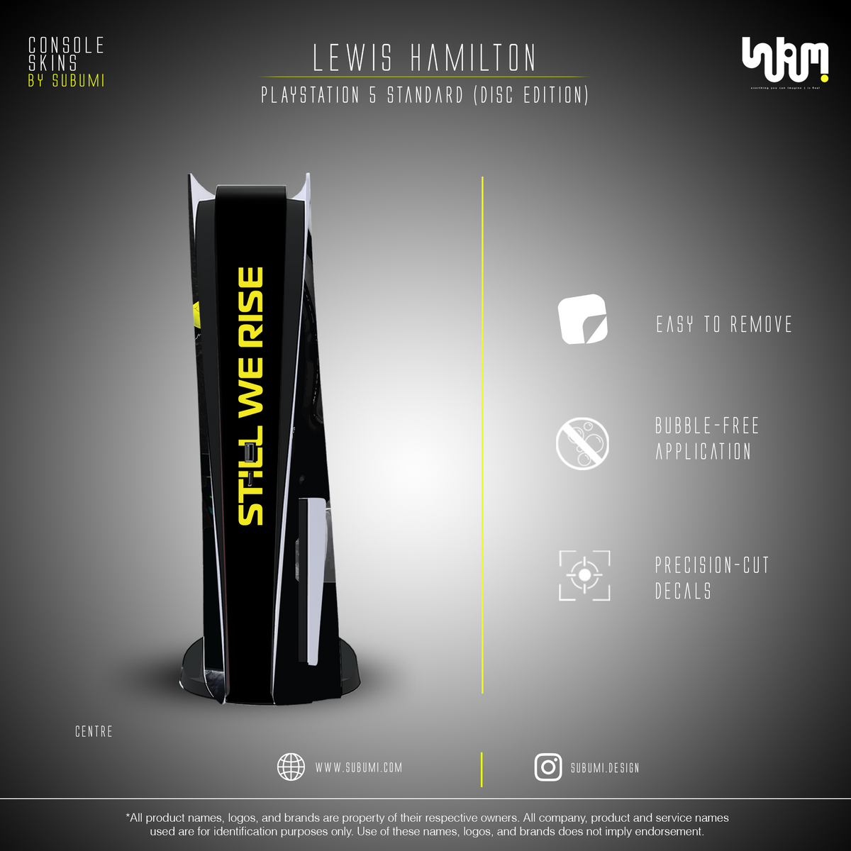 Mercedes x Lewis Hamilton Console Skin by SUBUMI — PS5 Standard Disc, front