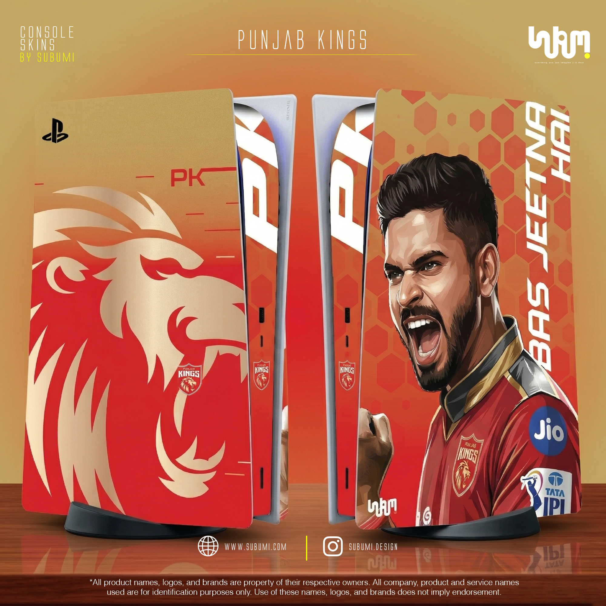 Punjab Kings PS5 Console Skin | SUBUMI