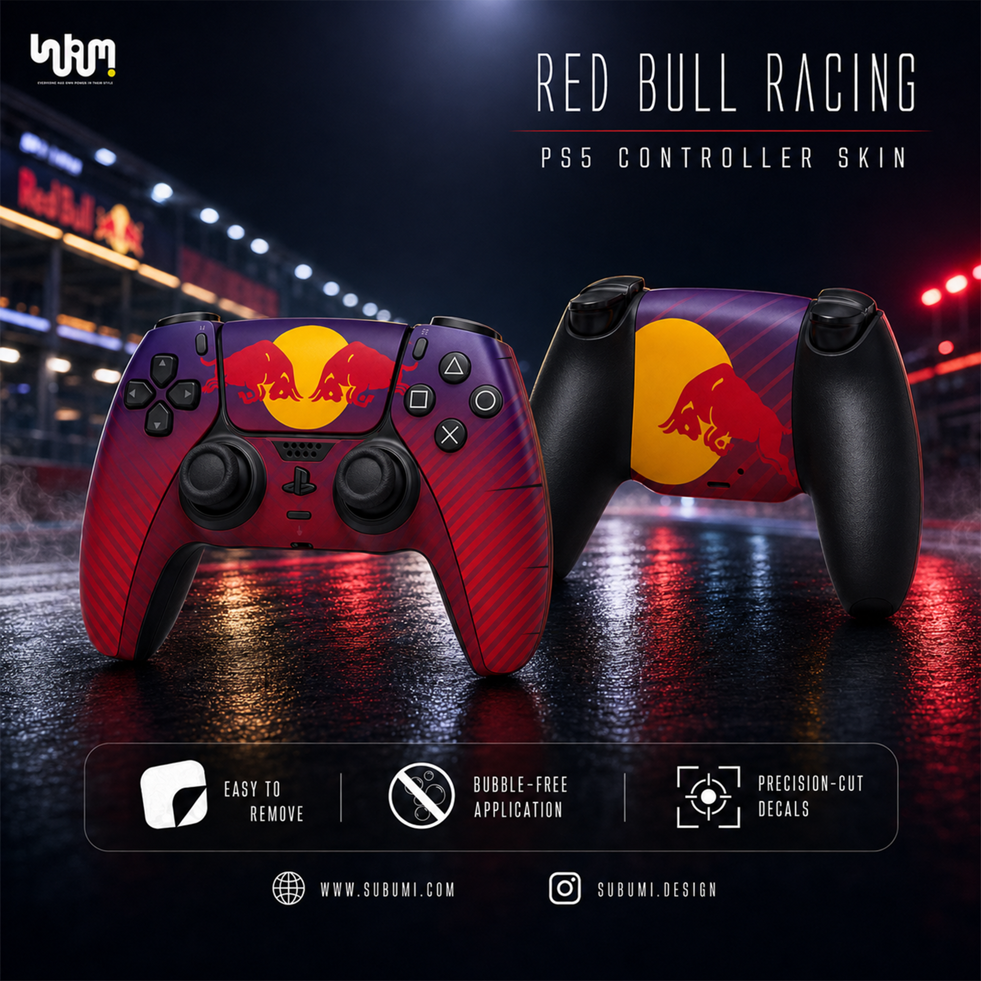 Red Bull Racing PlayStation 5 Controller Skin by SUBUMI