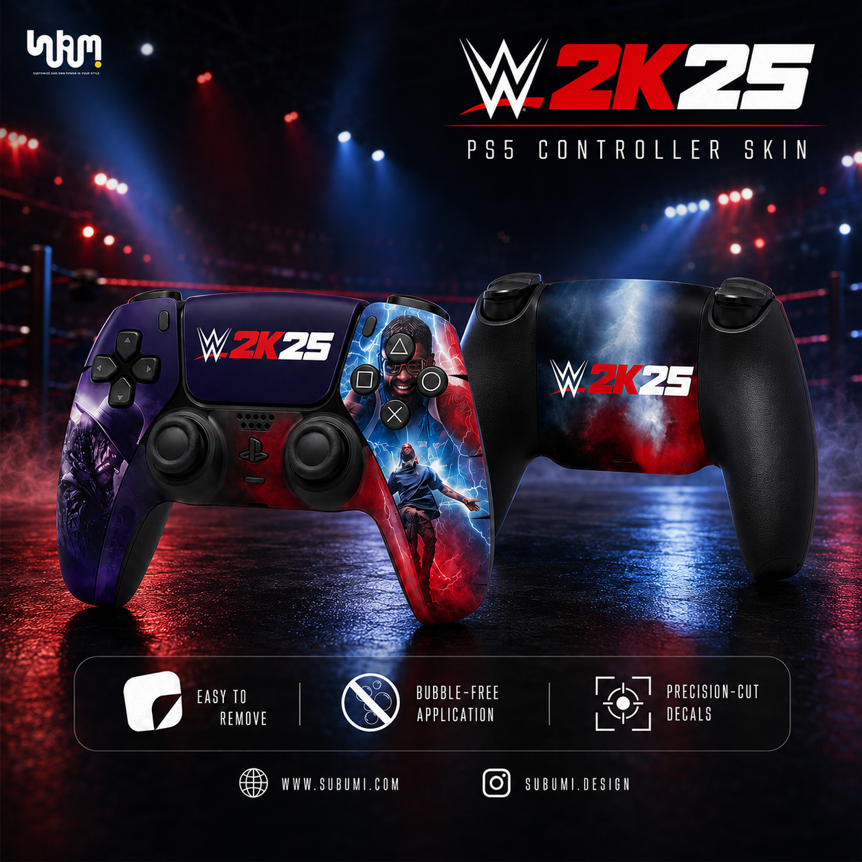 WWE 2K25 (Type 2) PlayStation 5 Controller Skin by SUBUMI