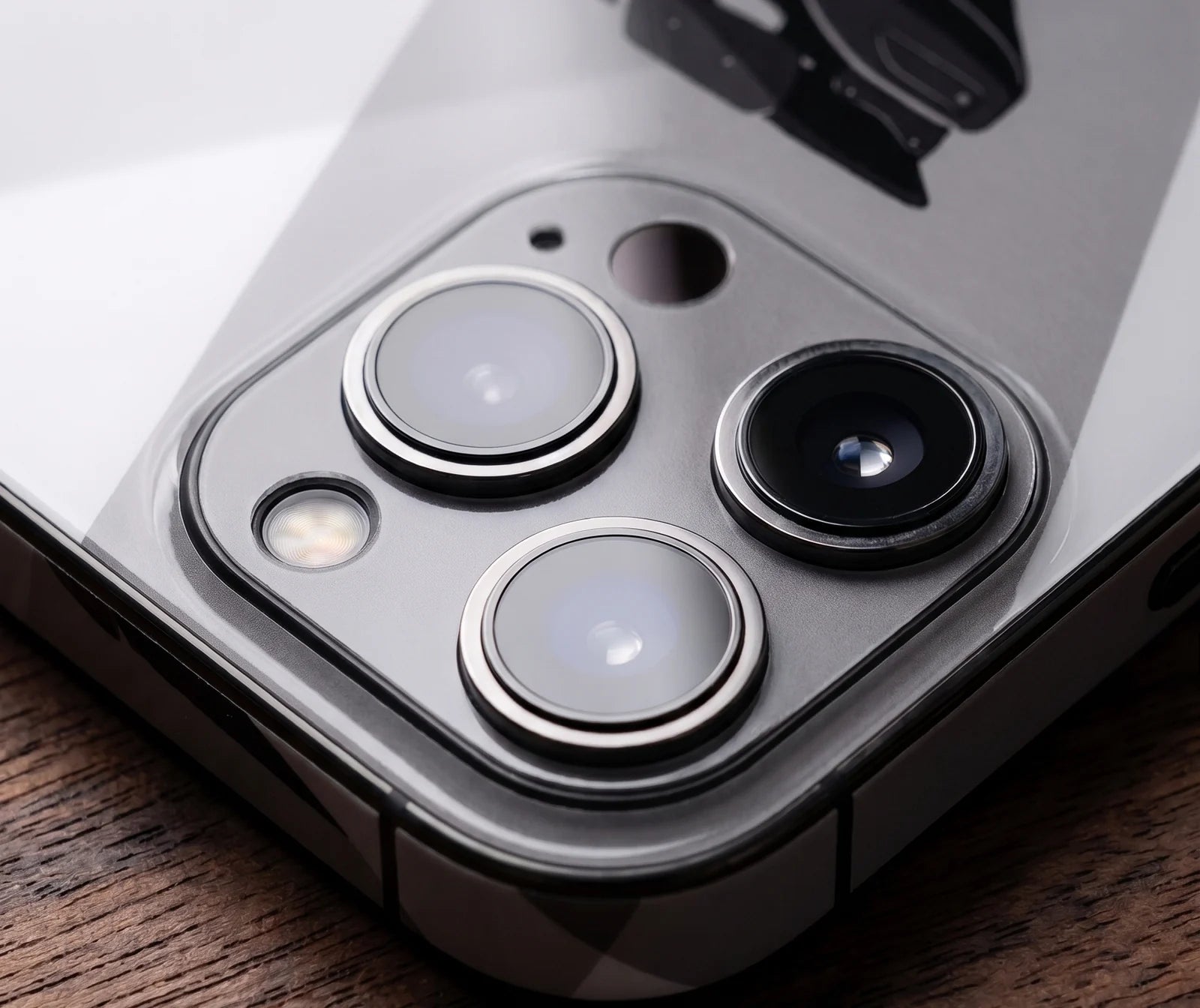 Close-up of a precision-cut edge around the device's port and logo